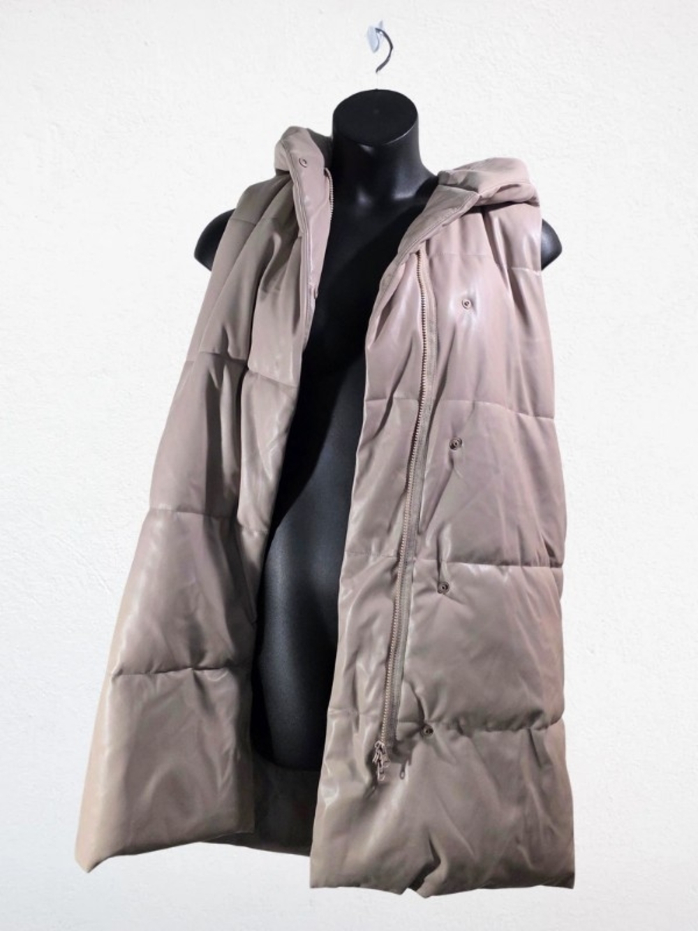 Primark Blush Pink Taupe Hooded Puffer Vest